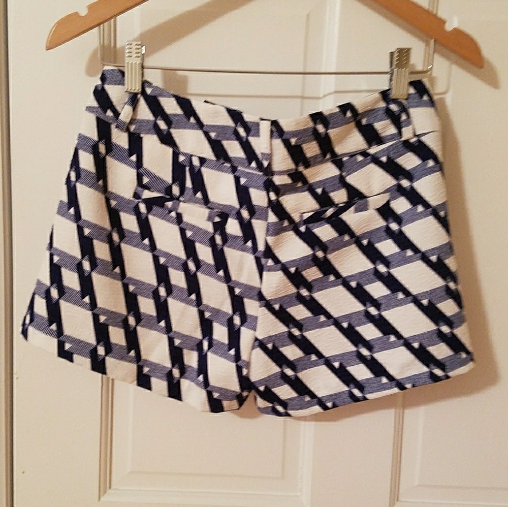 White and blue dress shorts